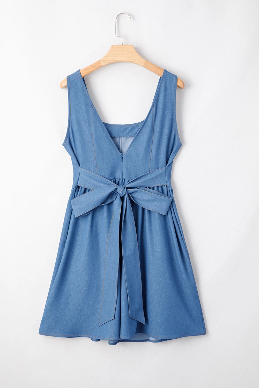 Myosotis Bowknot A-line Sleeveless Mini Dress