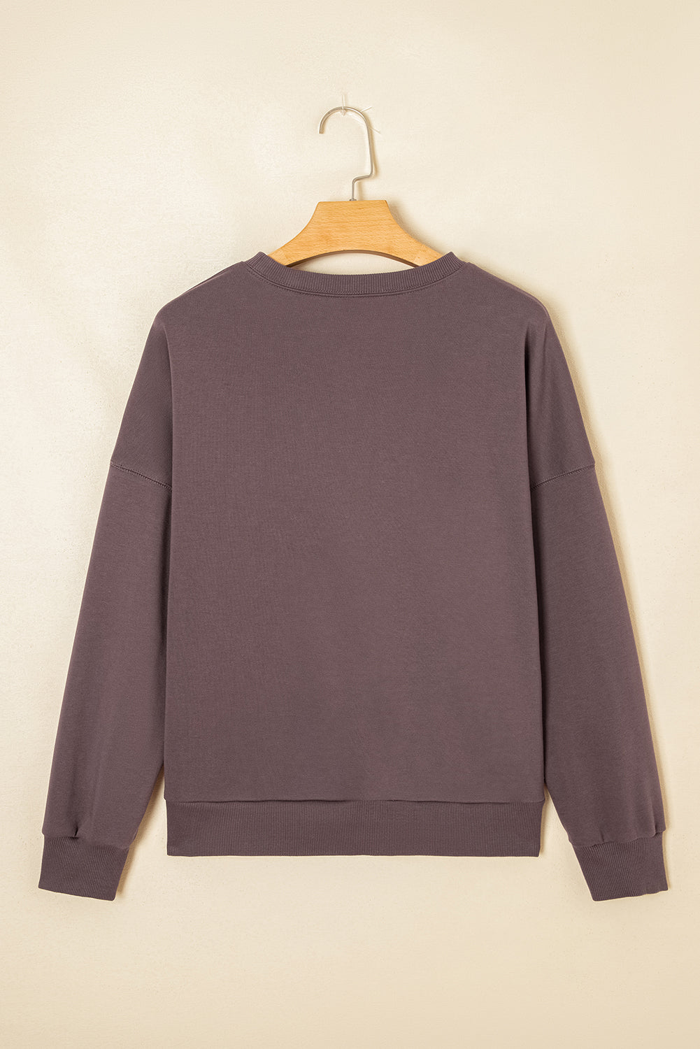 Dark Khaki Contrast Terry Bow Pattern Drop Shoulder Sweatshirt