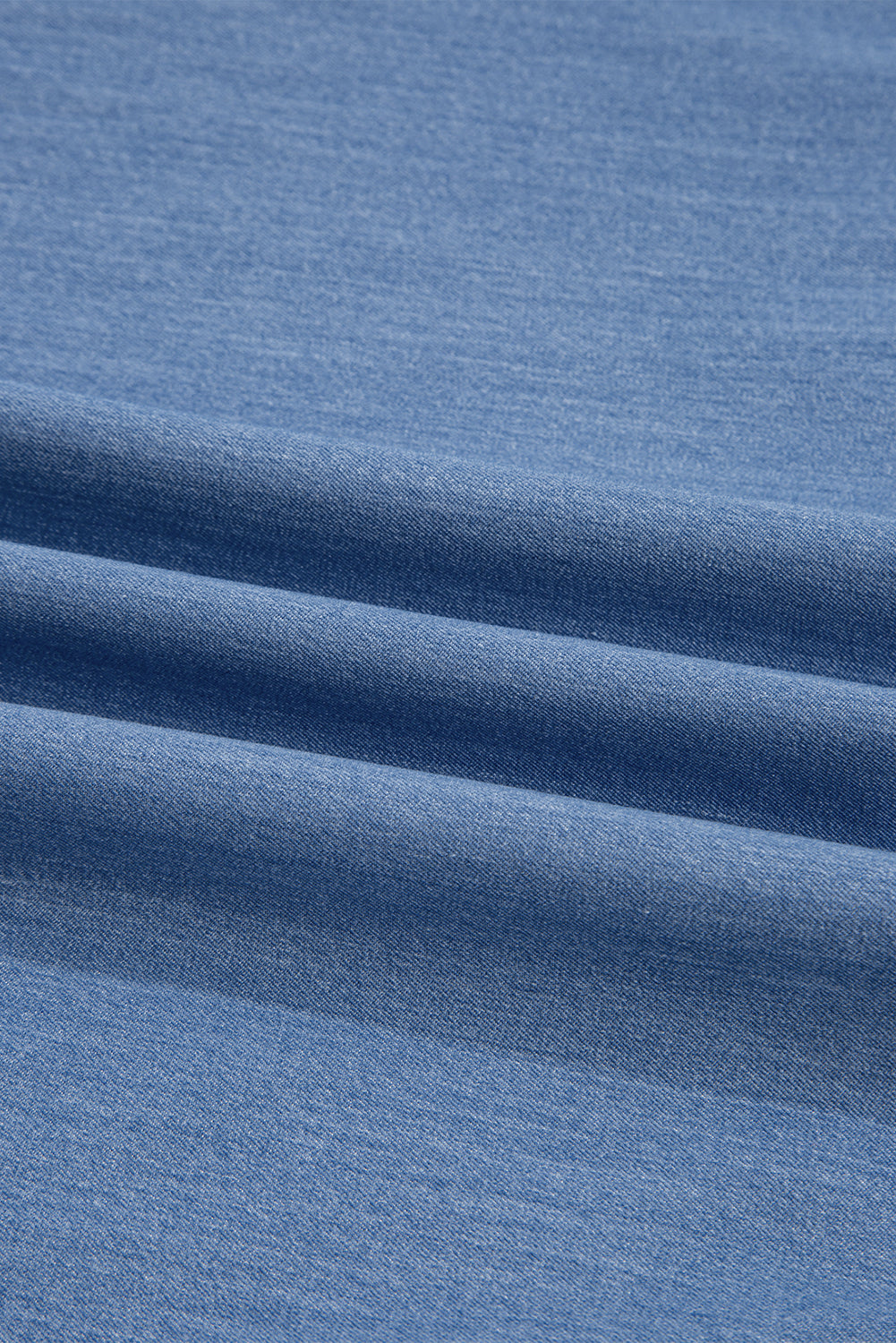 Dusk Blue Lace Ric Rac 3/4 Puff Sleeve Collared Babydoll Blouse