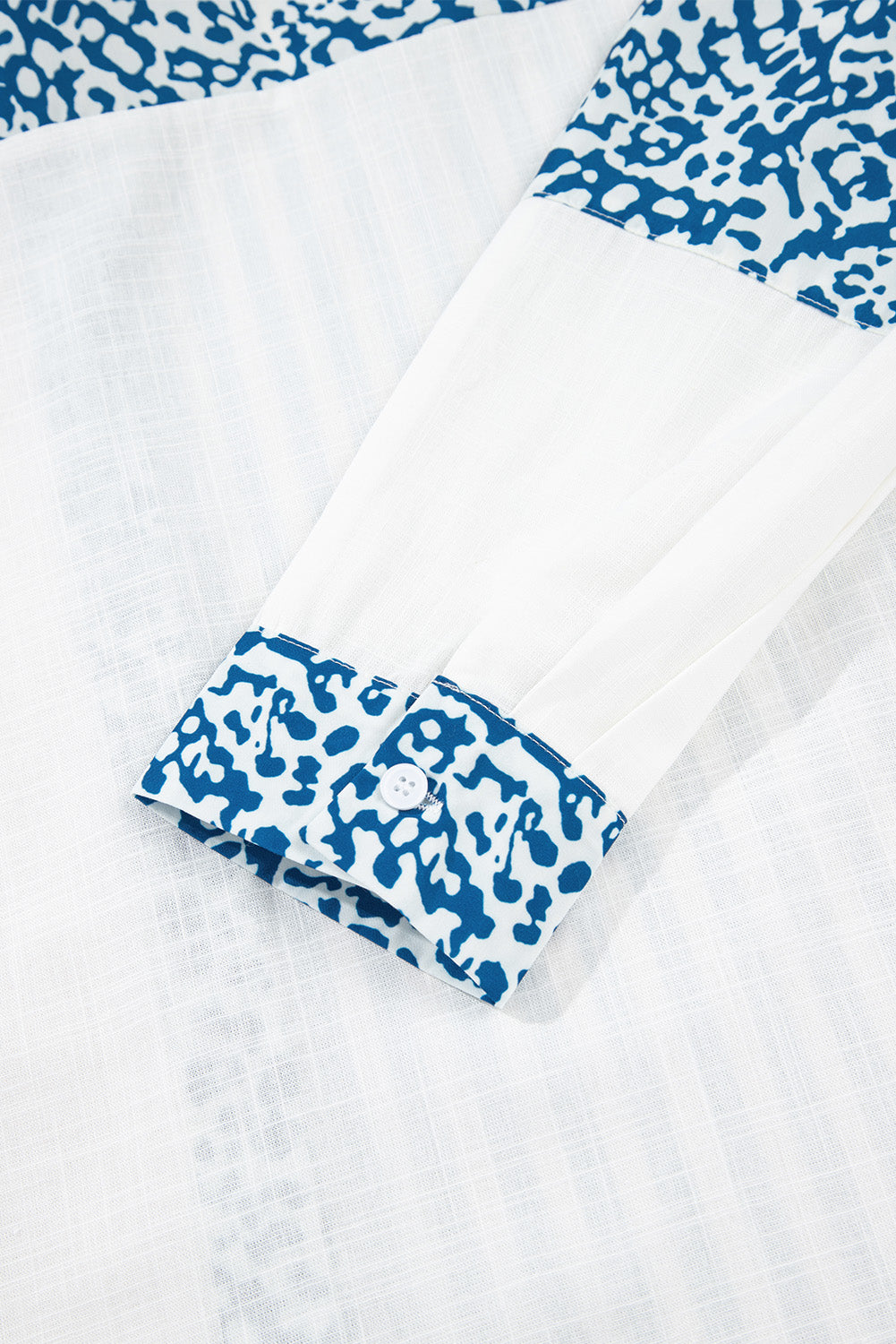 Sky Blue Leopard Striped Western Casual Shirt